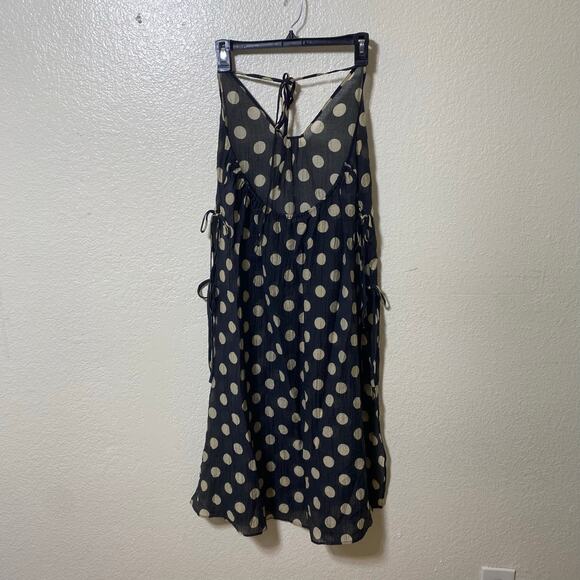 J Crew Crinkle Side Tie Dress in Dot Print Polka Dot Lightweight Coverup XS NWT - Picture 2 of 6